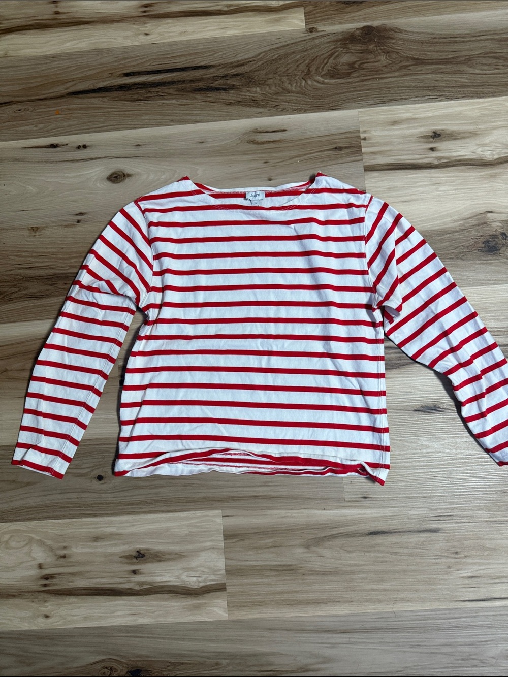 Women’s Red & White Striped Long Sleeve Top